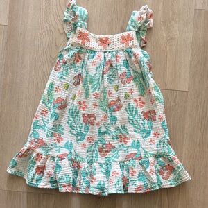 2T Cotton Gauze Ariel Little Mermaid Print Summer Dress